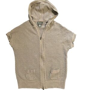 Eddie Bauer Olive Green Zip-Up Hooded Sweater